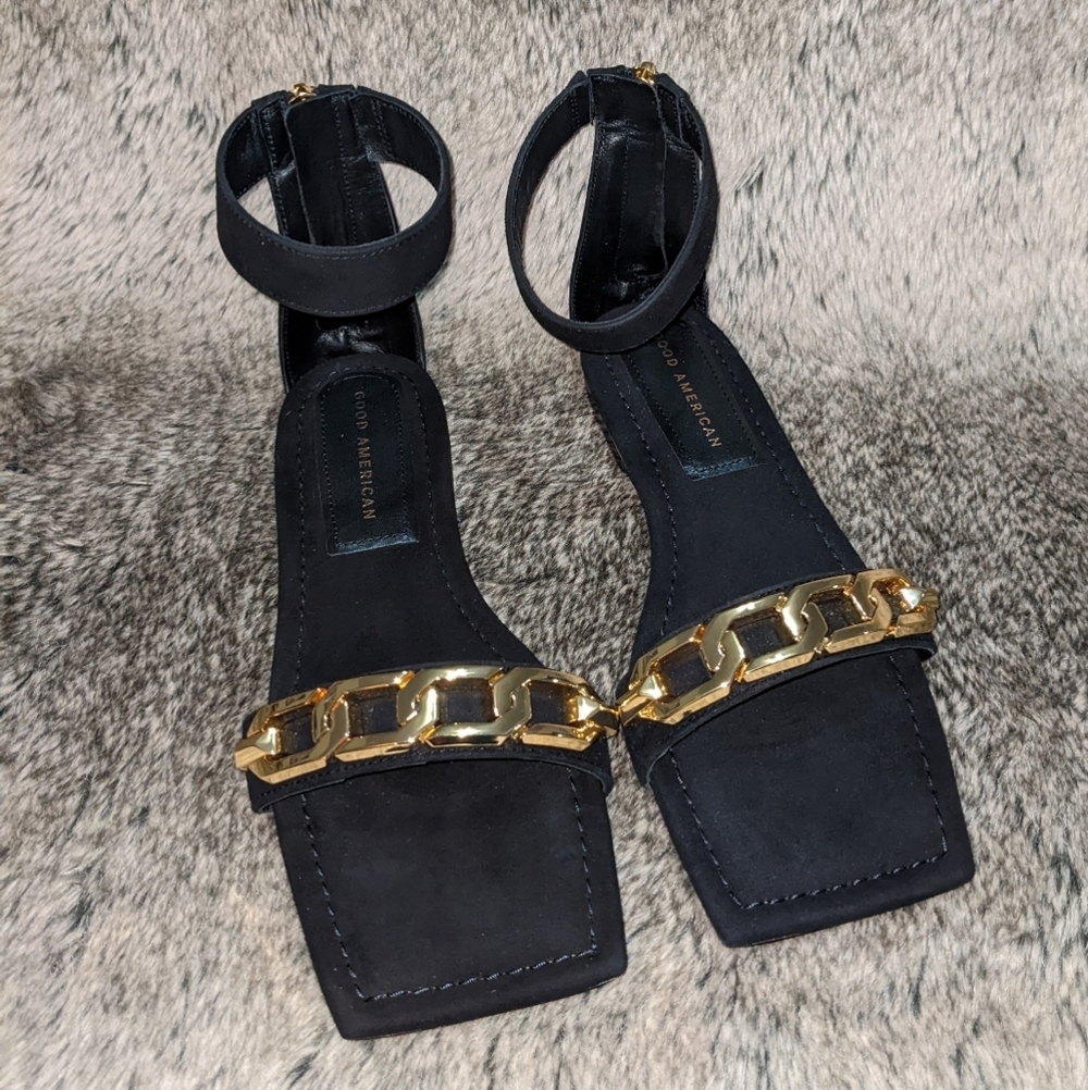 Good American Chain Ankle Strap Sandal Women's 7 - Picture 9 of 13